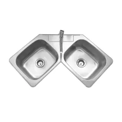 Fregador doble para esquina de un solo hueco