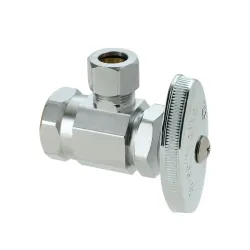 Llave de angulo sencilla de 3/8 x 1/4 cromada brasscraft