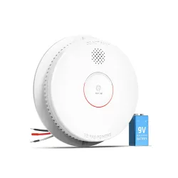 Detector de humo con bateria 9v interconectado cableado gs562a