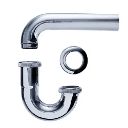 Trampa sencilla de metal niquelada de 1 1/2 para fregador y tina de lavar 304csn bag