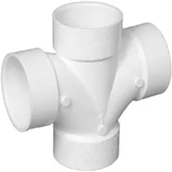 Tee sanitaria doble de pvc 4 x 3