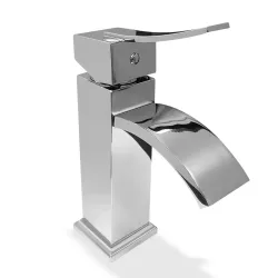 Llave de lavamano cuello bajo tipo chorro