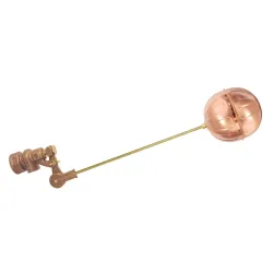 Valvula de flotador de 3 para tanque de reserva con varilla y boya de cobre helbert