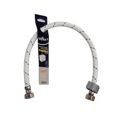 Tubo de abasto (manguera) plastica largo para lavamanos de 1/2 x 1/2 x 20 coflex