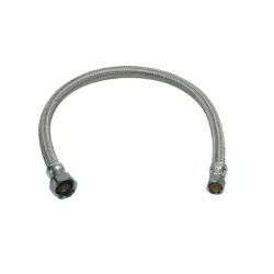 Tubo de abasto (manguera) inoxidable para lavamanos de 3/8 a 1/2 (tuerca de metal)