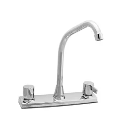 Llave de fregador doble alta acabado cromado pfister