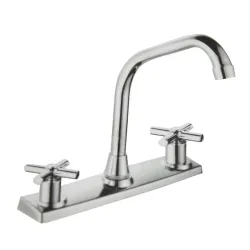 Llave de fregador doble con manubrio de cruz modelo cross pfister