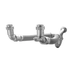Trampa doble flexible para fregador de 1 1/2 coflex