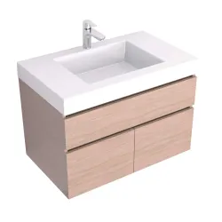 Mueble macao de 79x48 latte mali 2 milimetros más lavamanos oslo blanco