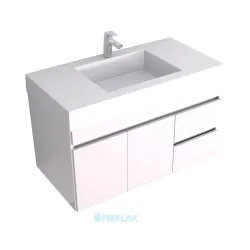 Lavamanos blanco oslo 94x48 + mueble vit blanco mate termolamin