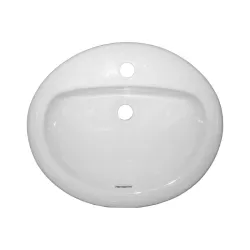 Lavamanos blanco empotrable de 1 hueco