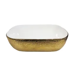 Lavamanos cuadrado de sobreponer 45.5x32x13.5 dorado