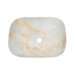 Lavamanos rectangular de sobreponer 45.5x32x13 marmoleado