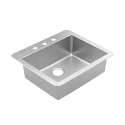 Fregador sencillo de 3 huecos tamaño: 25 x 22 x 8 pulgadas moen