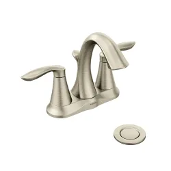 Llave de lavamanos de 4 pulgadas acabado satinado modelo eva moen