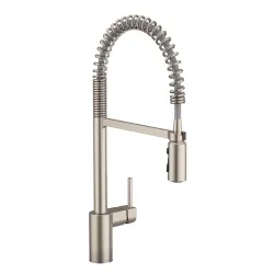 Llave de fregador de resorte acabado satinado modelo align moen