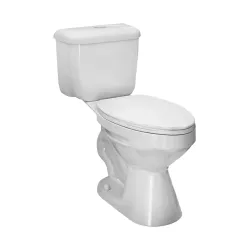 Inodoro ginebra (dos piezas) c/boton superior y asiento elongado e-152-bl