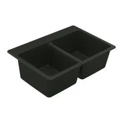 Fregador doble de granito negro mate 33 x 22 moen