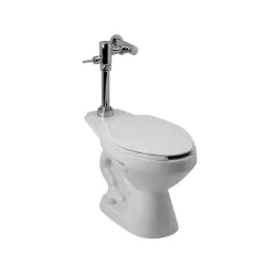 Taza de fluxometro comercial blanco con spud y asiento modelo quantum het fv