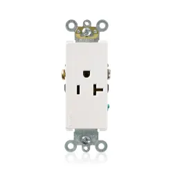 Tomacorriente sencillo 20 amperios 125 voltios grado comercial acabado blanco modelo decora