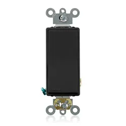Interruptor/Switch sencillo polarizado 20 amperios 120/277 voltios 5621-2e  negro modelo decora leviton