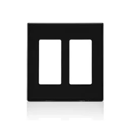 Tapa plastica negra plus sin tornillo de 2 gang 80309-se decora leviton 
