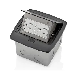 Tomacorriente para piso color negro 15a autoprueba leviton