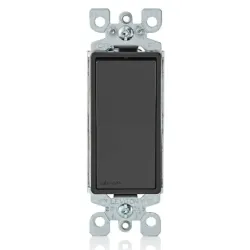 Interruptor switch sin polarizar de 15 amperios de 120 277 voltios residencial leviton negro