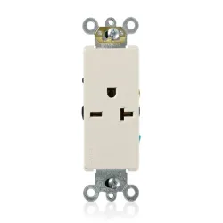 Tomacorriente sencillo tipo t-20 amperios 250 voltios light almond de grado comercial modelo decora