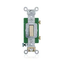 Interruptor/Switch 2 vias sencillo 30 amperios 120/277 voltios acabado verde grado industrial