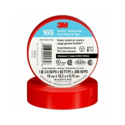 Tape gutapercha electrico temflex rojo 3/4 x 60 pies 3m