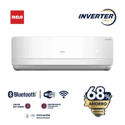 Aire acondicionado inverter split blanco de 24,000 btu wifi rca 31cm alto x 107cm ancho x 25cm profundidad
