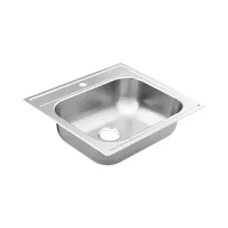 Fregador sencillo de 1 hueco tamaño: 25 x 22 moen