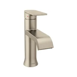 Llave de lavamanos baja acabado satinado modelo genta moen