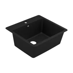Fregador de granito negro mate 25 x 22 moen