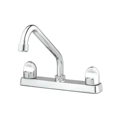 Llave de fregador doble cuello alto cromada pfister