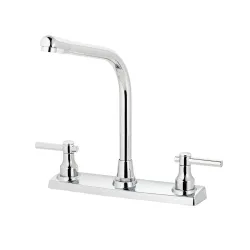 Llave de fregador doble cuello alto de palito pfister