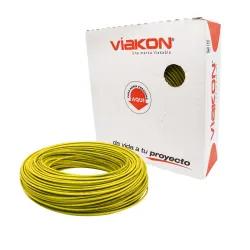 Alambre thhn-thwn #14 awg amarillo rollo (solido)