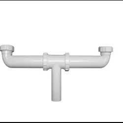 Trampa doble de 1 1/2 para fregador de 16 de largo  plastica p047