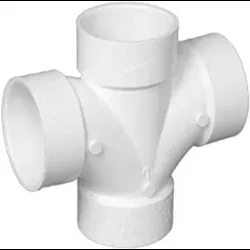Tee sanitaria doble de pvc 4 x 3