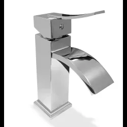 Llave de lavamano cuello bajo tipo chorro