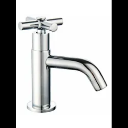 Llave de lavamanos sencilla cromada manubrio de cruz minoa 040-cscpc