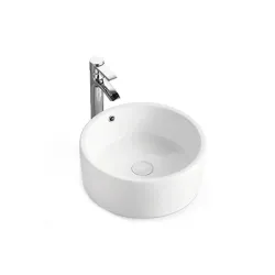 Lavamanos redondo blanco de sobreponer