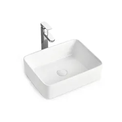 Lavamanos rectangular de sobreponer color blanco