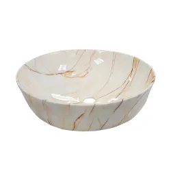 Lavamanos redondo de sobreponer 41.5x41.5x13.5 marmoleado