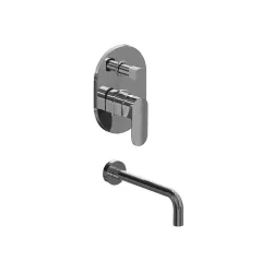 Llave de baño con salida de tina monomando acabado cromado modelo fresia fv