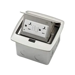 Tomacorriente para piso 20 amperios nema 5-20r gfci tamper resistant color niquel decora leviton