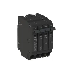 Breaker quad 15 amp 1polo, 15 amp 2polos, 15 amp 1polo 120/240 voltios thqlq151515