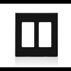 Tapa plastica negra plus sin tornillo de 2 gang 80309-se decora leviton 
