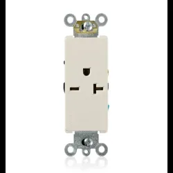 Tomacorriente sencillo tipo t-20 amperios 250 voltios light almond de grado comercial modelo decora